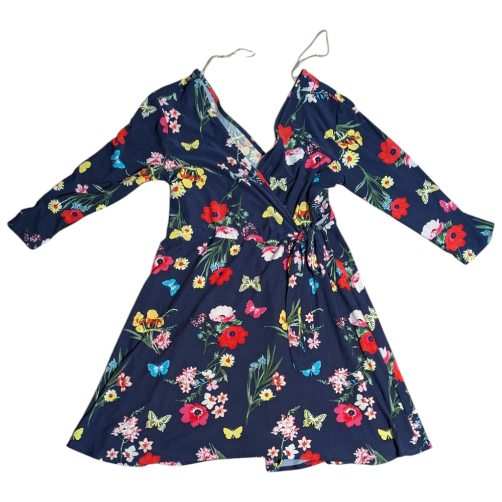 No Boundaries ~ Women's ~ Blue Dress ~ Size 11-13 ~ Large Flower Design
